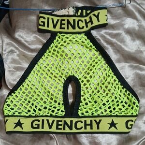 Givenchy Neon Green and Black Mesh Halter